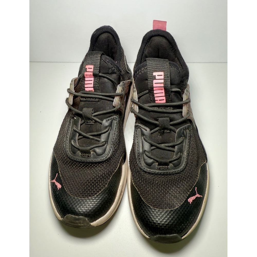 Puma Kids Athletic Shoes Black Pink Lace Up Sneakers Size 13.5 - Picture 4 of 8